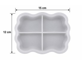 Molde silicona bandeja rectangular bordes ondulados